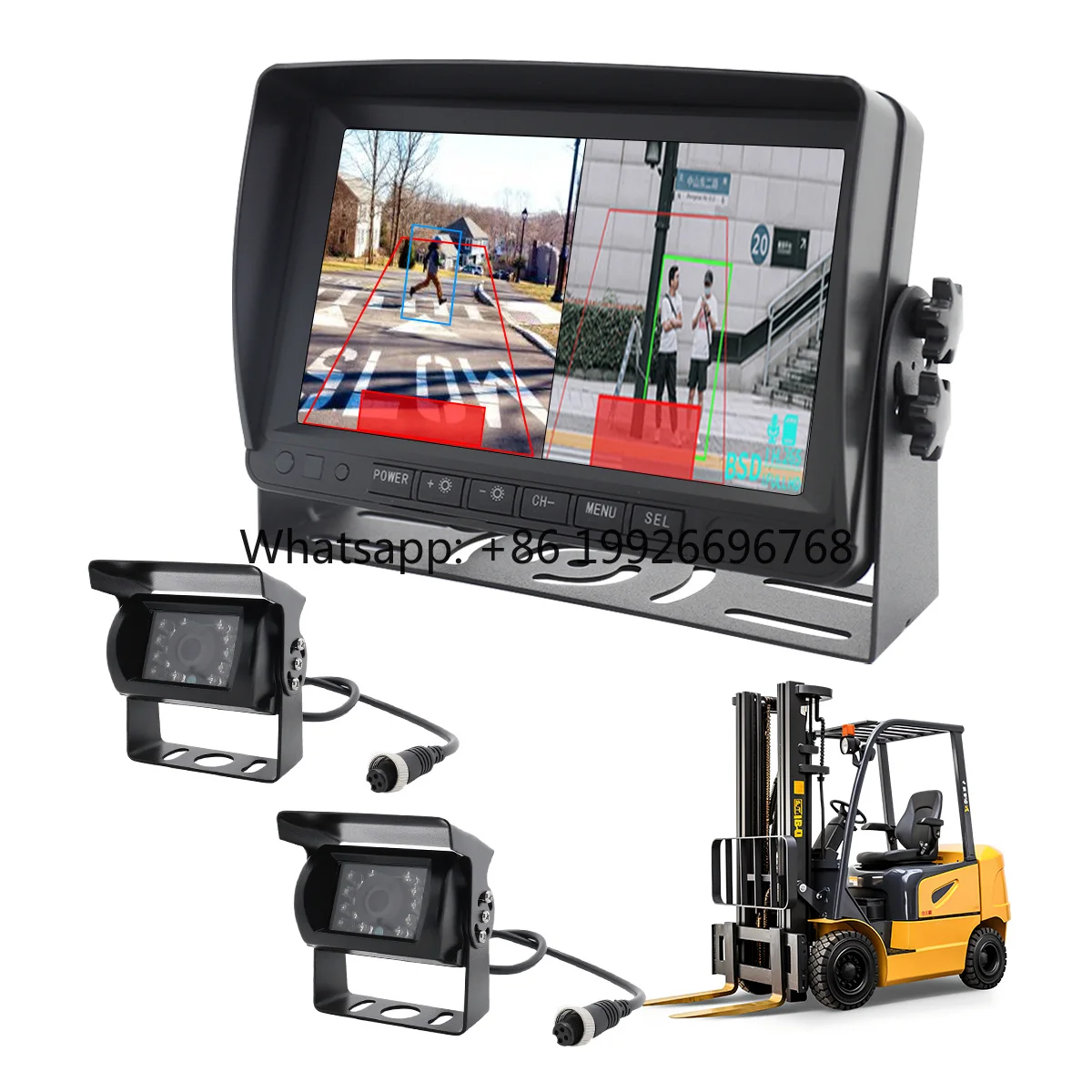 YWX OEM AI BSD Blind Spot Detection System Vehicle and Pedestrian Active Detection Anti Collision Warning Forklift System