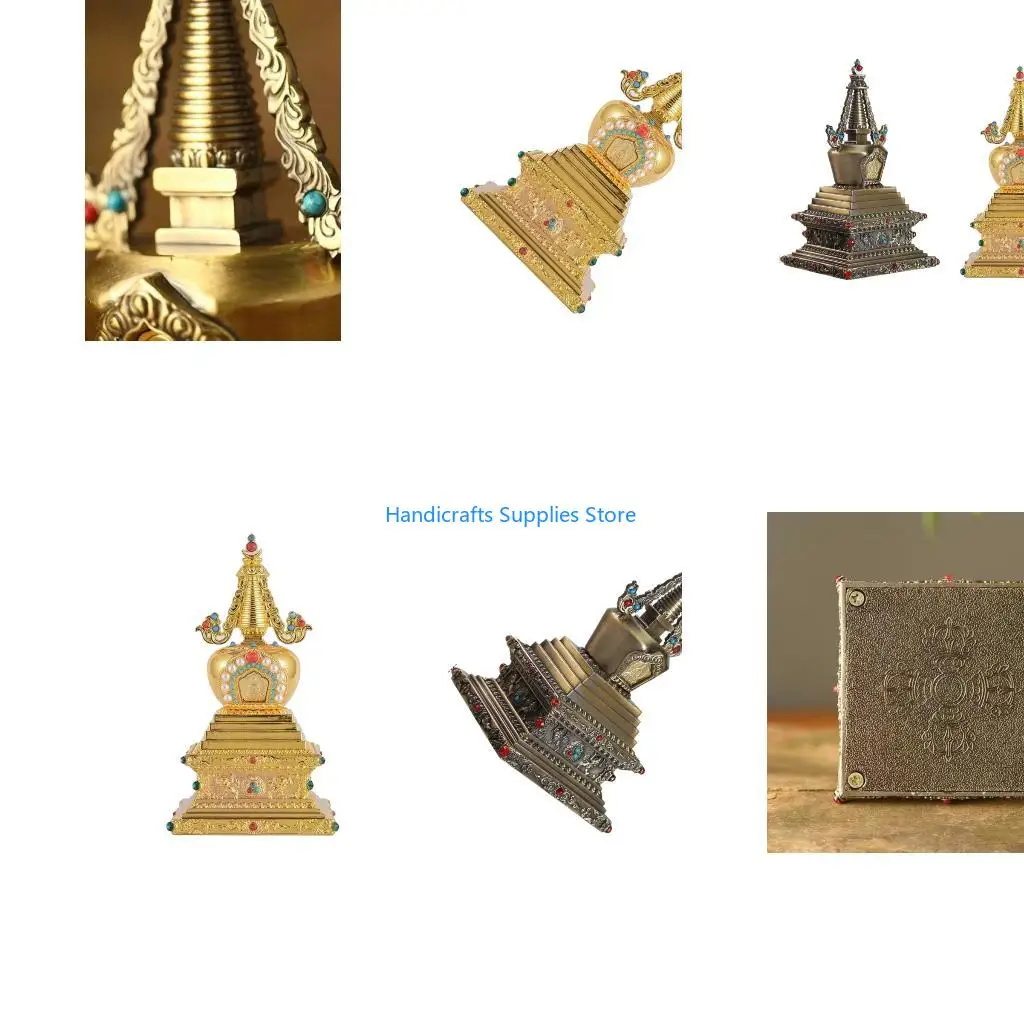 R1WA Buddhas Statue Tibetan Stupa Fengshui Ornament Buddhism Collections Gift