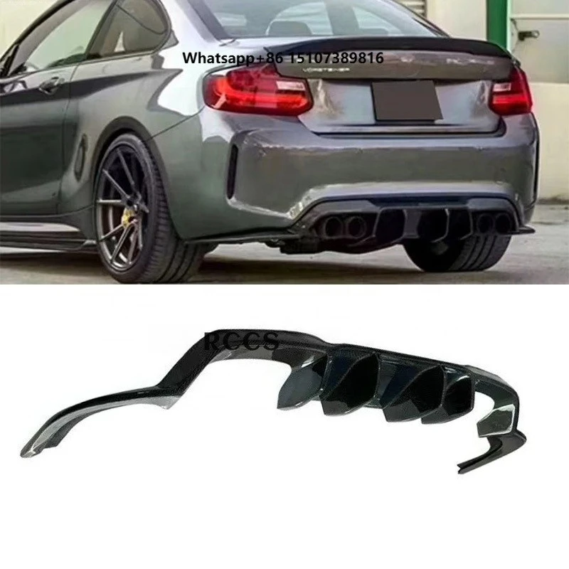 For 2 Series  F87 2015-2023 V Style Change Carbon Fiber Rear Lip Rear Diffuser Bumper Lip