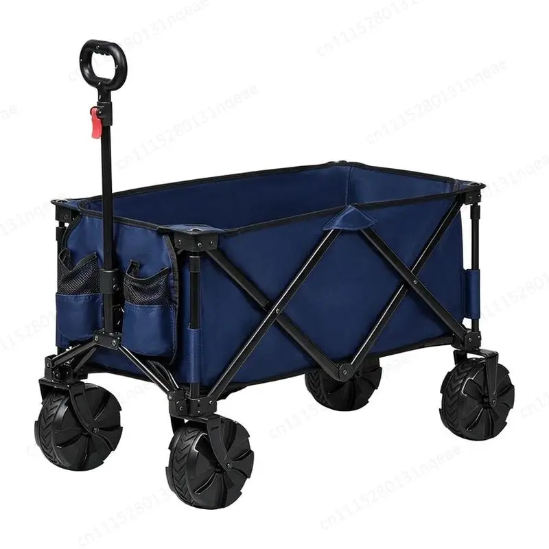 Outdoor Folding Trolley Four-wheel Heavy-duty Portable Platform Cart Camping Shopping Garden Beach