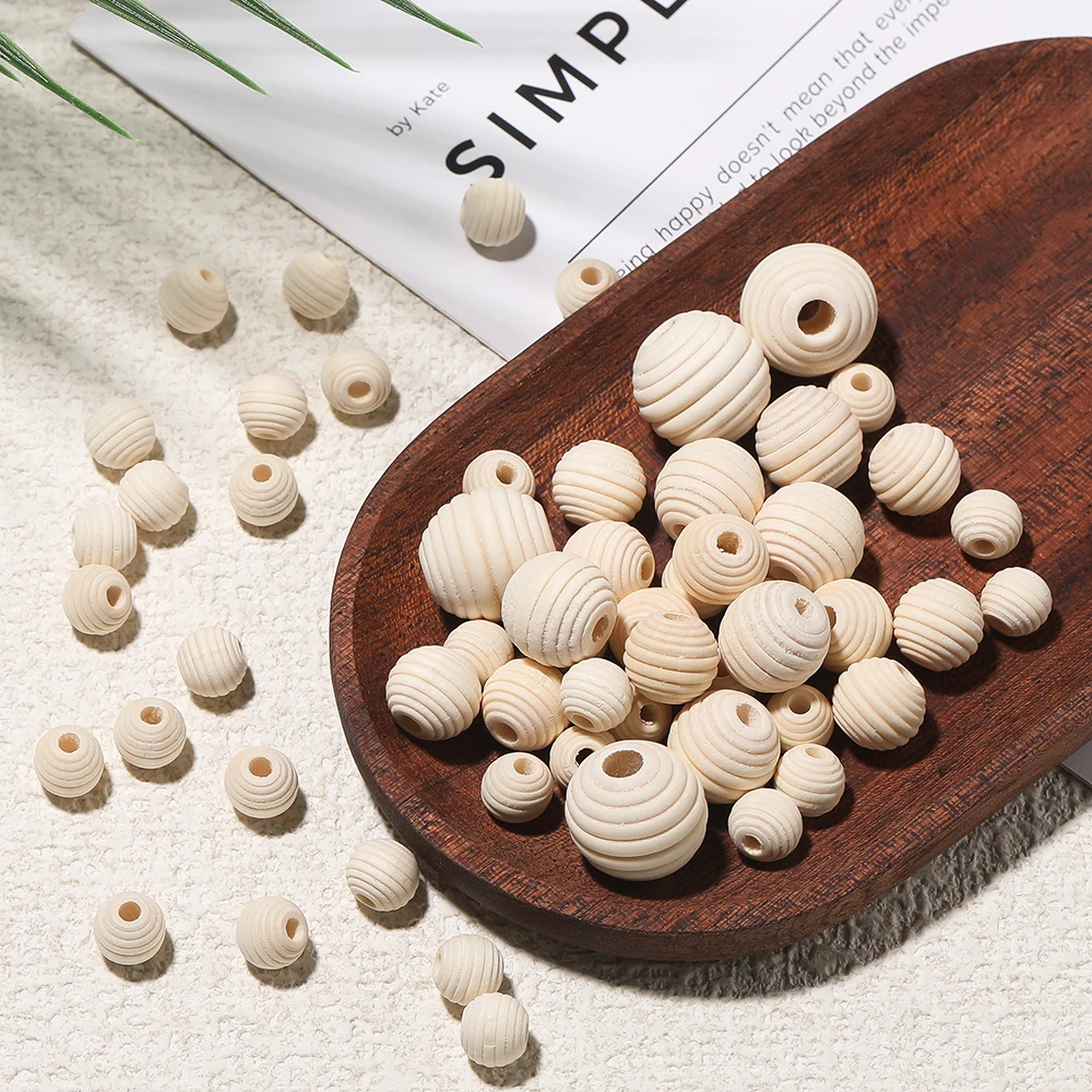 Рисунок 4 - деревянные бусины с натуральной резьбой