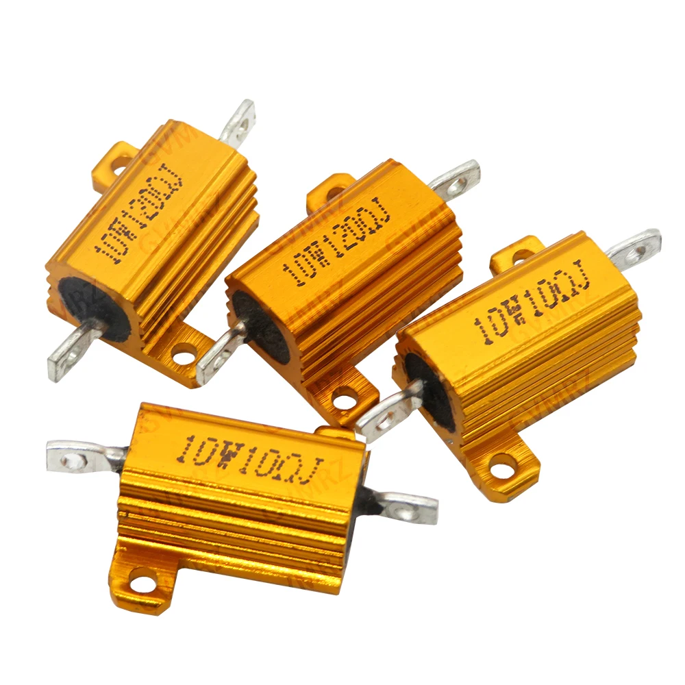10W 0.1R-10K 0.18R 0.2R 27R 0.33R 1.5R Aluminum Housing Wirewound Power Resistor Assorted Resistance Values Electronic Component
