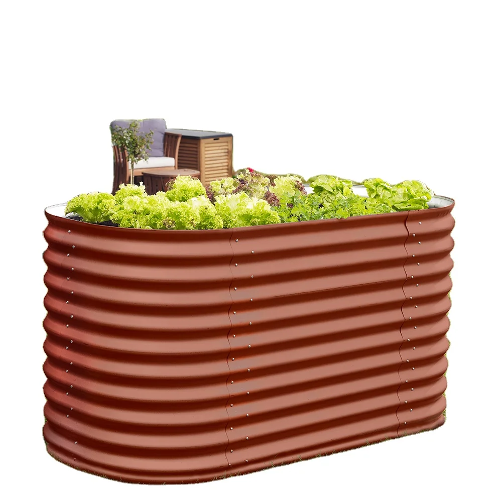 Wholesale Galvanized Steel Vegetable Planter Box Metal Raised Garden Beds For Home Gardening