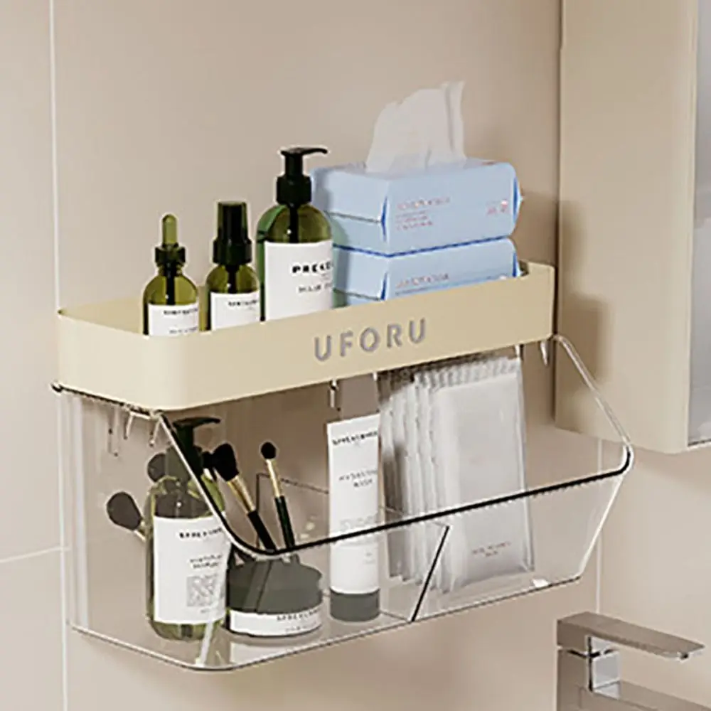 

Wall-mounted Condiment Jar Storage Rack Space-saving Durable Kitchen Organizer Rack Plastic Ginger Garlic Storage Box Bathroom