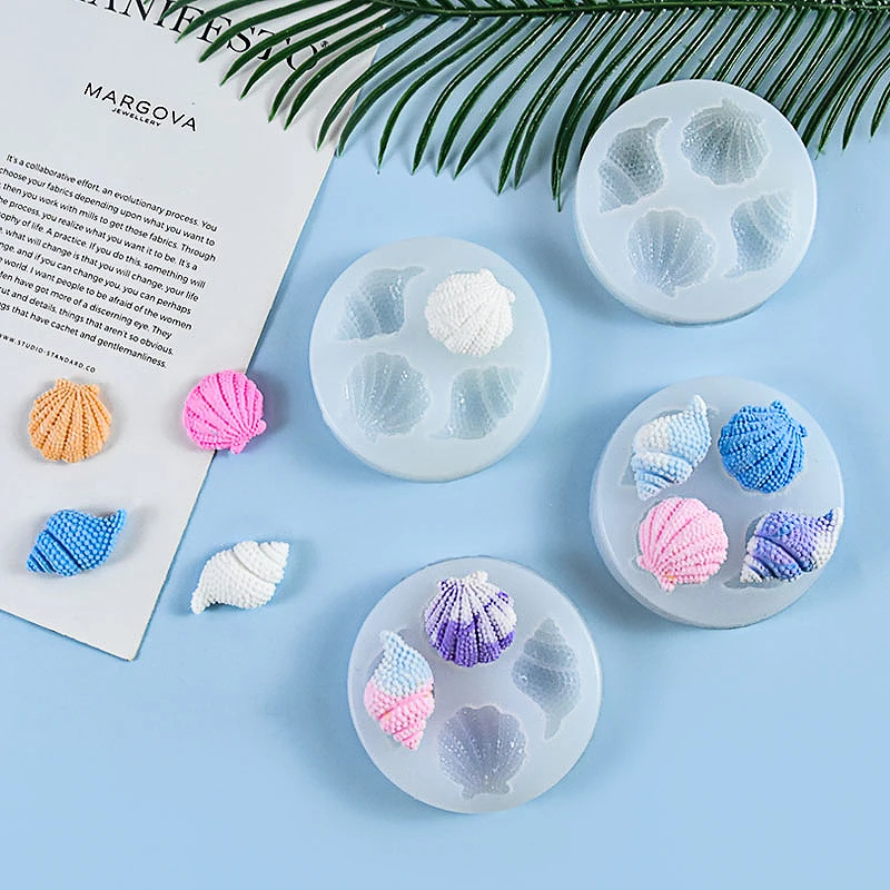 DIY Sea Creatures Conch Shell Silicone Mold Cake Decorating Tools Creative DIY Fondant Chocolate Mould Birthday Party Supplies