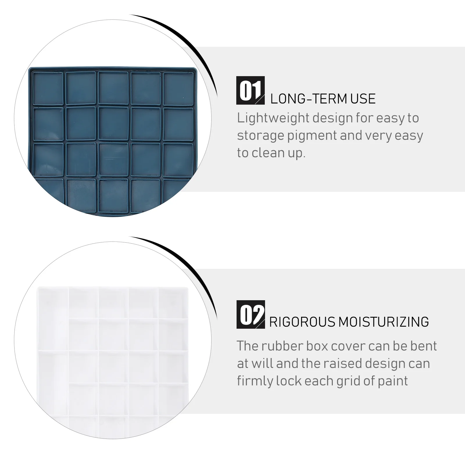 

3Pcs Premium Plastic Pigment Box with Lid Large Capacity Watercolor Case for Craftsman Painter Pigment Container Painting Box