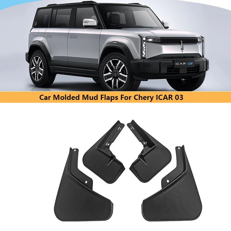 

4 pcs Car Molded Mud Flaps For Chery I CAR 03 2024 YEAR Splash Guards Mudguards Mudflap Car Accessories