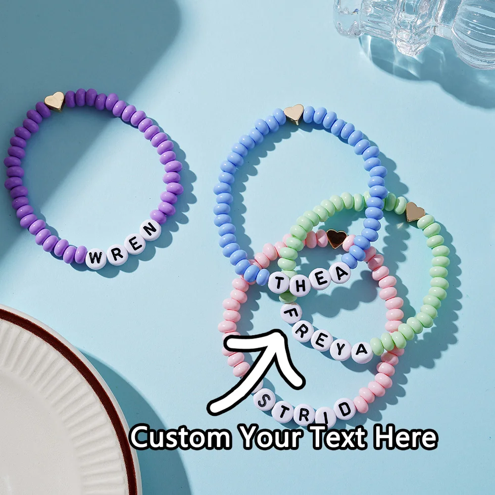 1PC Custom Bracelet - Personalized Engraved Name, Abacus Bead Design, DIY, Laser Engraved, Unique Style, Ideal Daily Use Accesso
