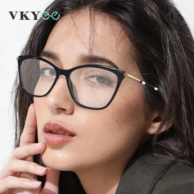

VKYEE модные оправы квадратные бабочки анти-синий свет очки для чтения женские настраиваемые фотохромные близорукость по рецепту LS211