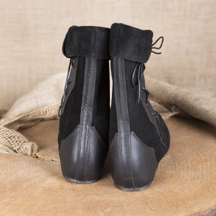 Retro mittelalterliche Renaissance Wikinger Pirat Unisex Mode Leder Nähte kurze Stiefel Western Cowboy Stiefel Cosplay Ritter Stiefel