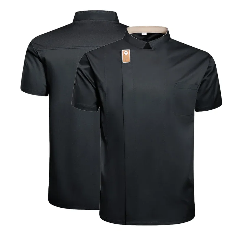 Cappotto unisex Giacca da cuoco estiva Manica corta Uniforme Tinta unita Camicia da cuoco Servizio di ristorazione Costume da cucina Tute da forno Top