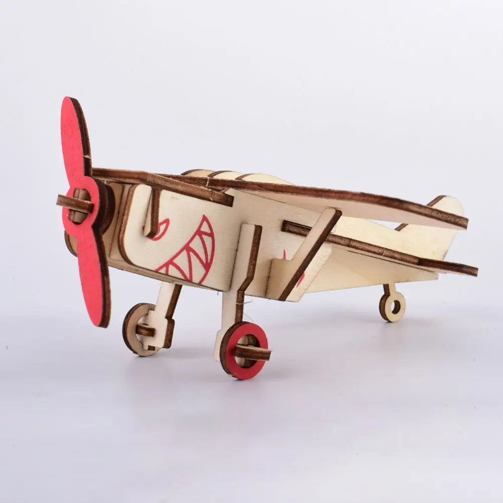

1Set Precision Cut 3D Wooden Airplane Puzzle Craft DIY Assembly Kit Enhances Imagination Creativity Motor Skills Home