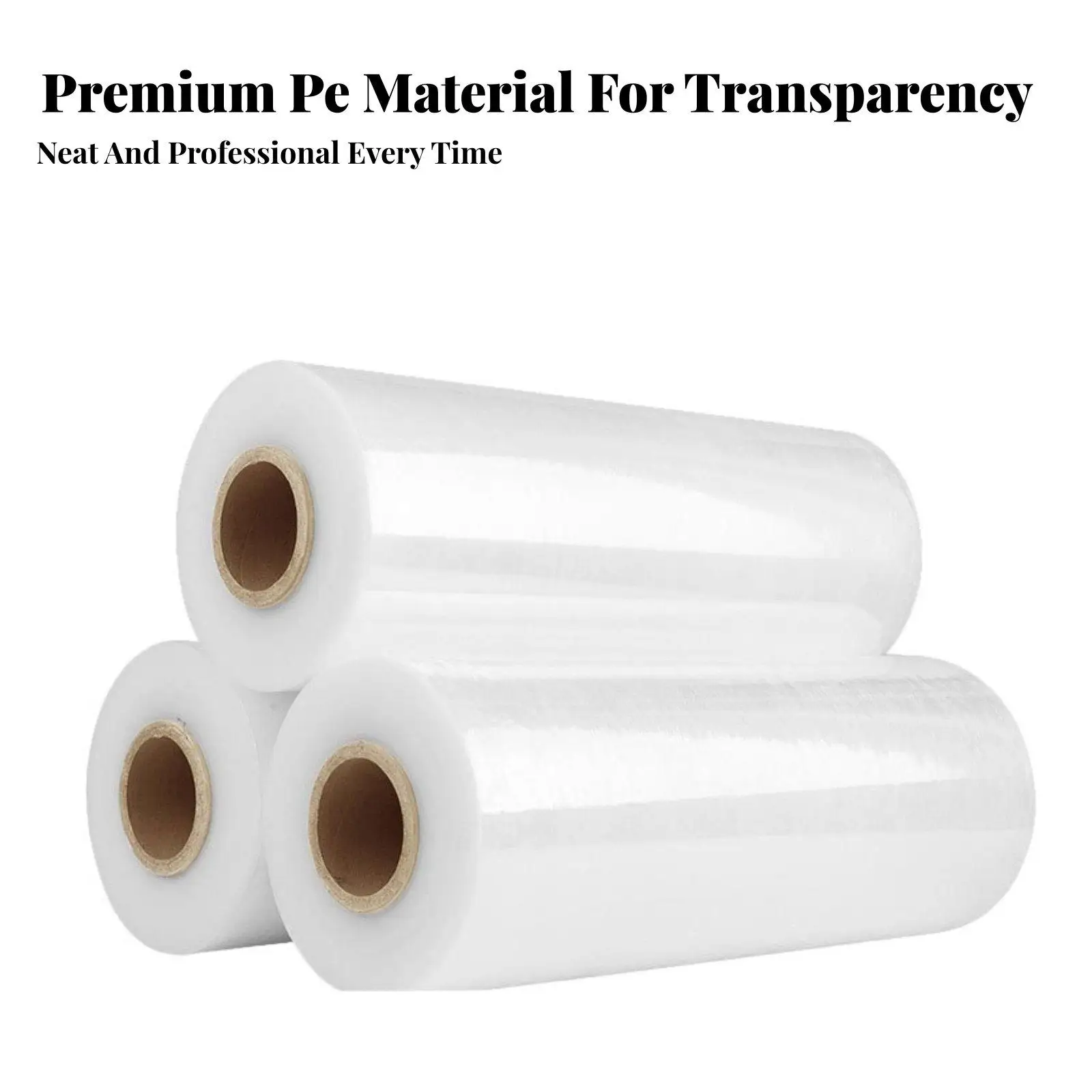 Self Cling Pallet Wrapping Film PE Stretch Wrap Roll for Furniture Moving Box Bundling Moisture Barrier Protection