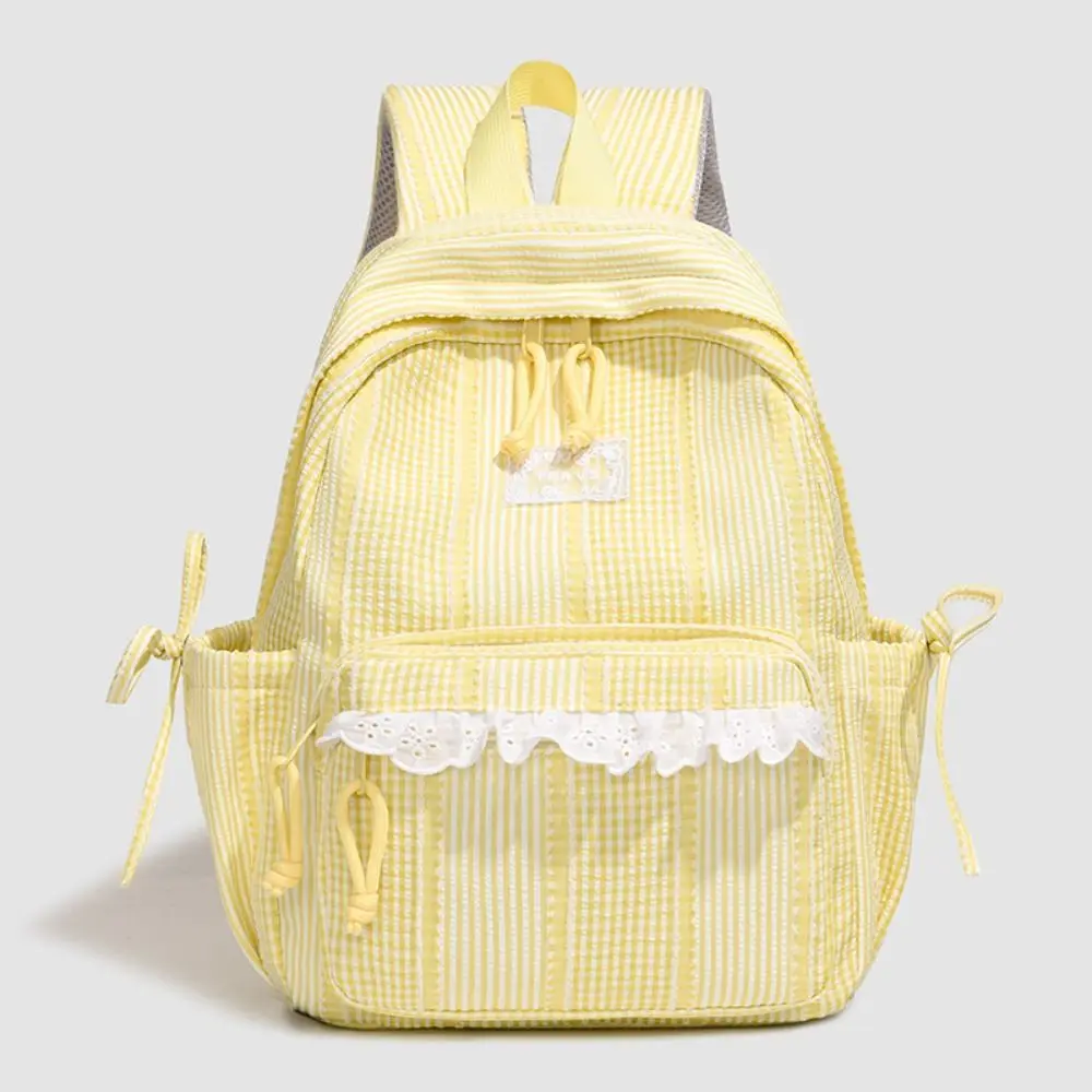 New Large Capacity Student Schoolbag Soft Nylon Lightweight Book Bags Bowknot Design Casual Daypack For School