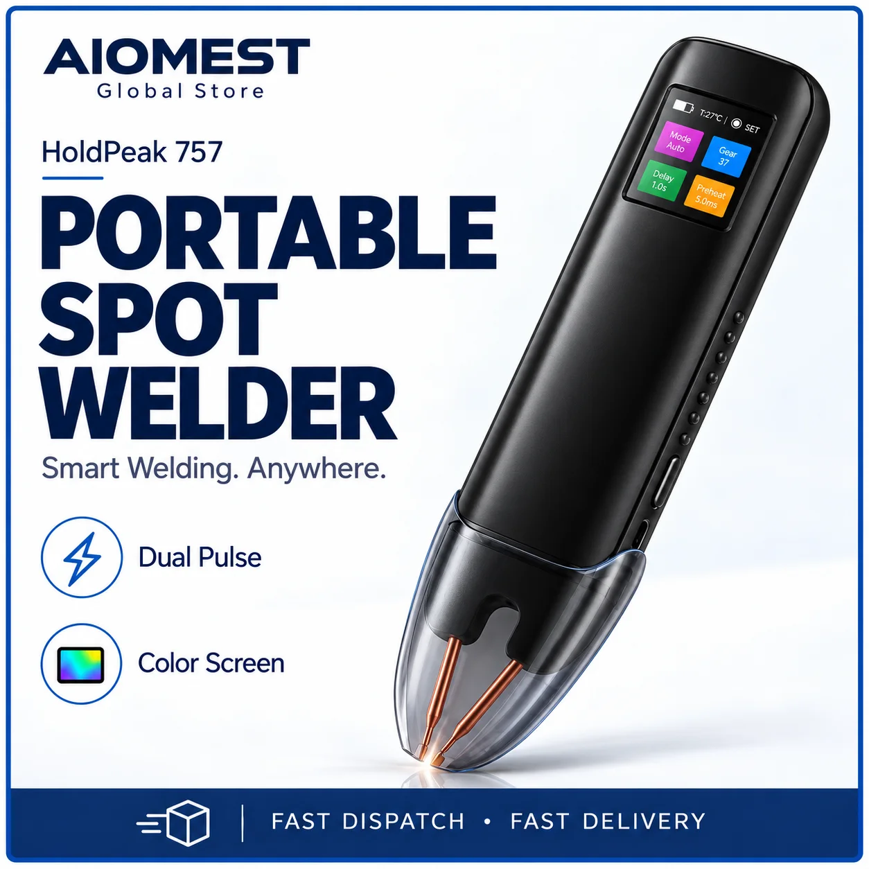 Battery Spot Welder Battery Welder 99 Gear Adjustable Spot Welder LCD Screen Automatic and Manual Modes Portable Spot Welding