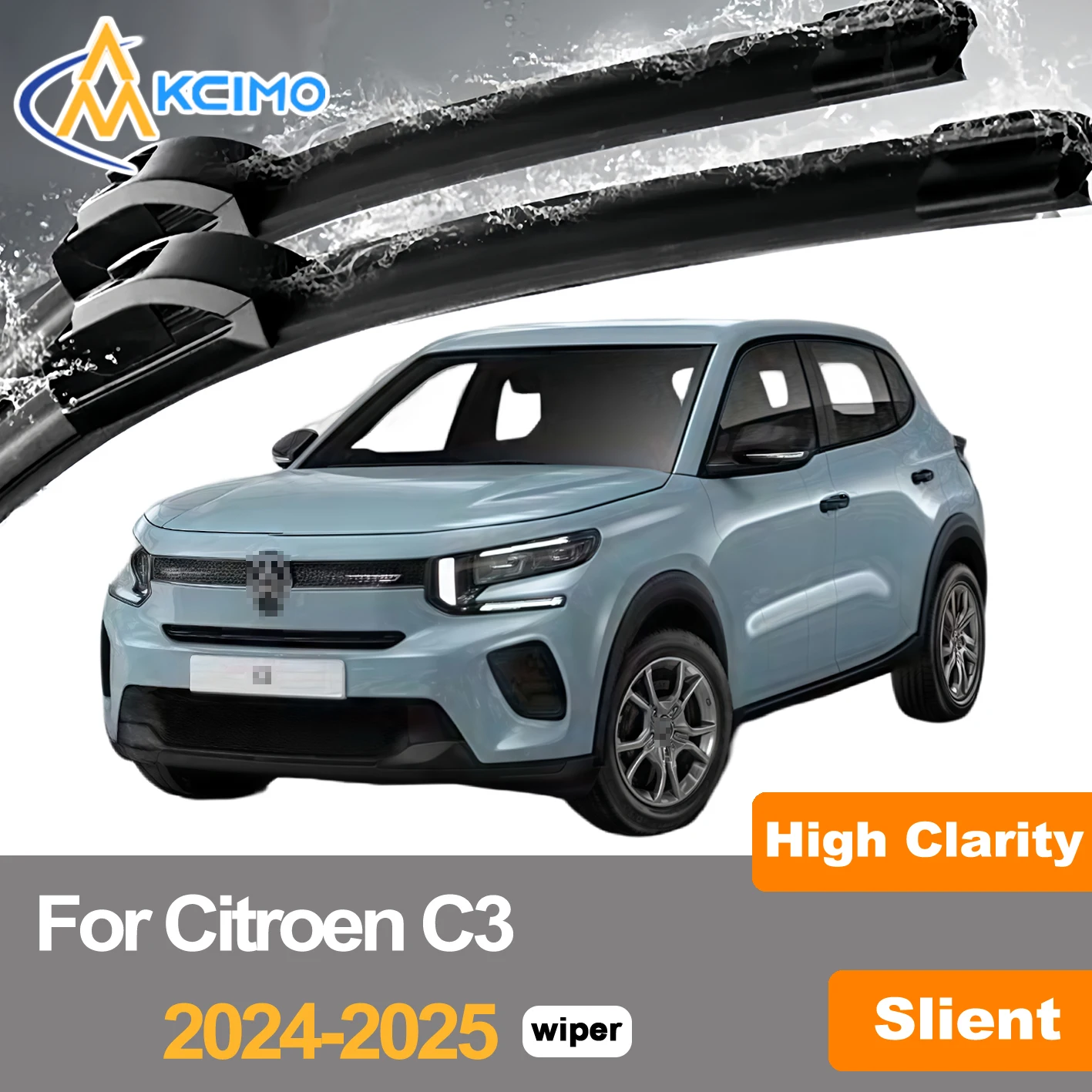 Щетки стеклоочистителя переднего стекла для Citroen C3/CC21 2024-2025, сменные дворники (пара/комплект), точно подходят, без разводов, тип луча