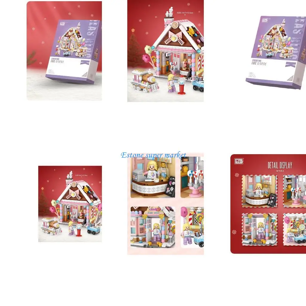 090B DIY 組み立てブロックセットキャンディーハウス組み立ておもちゃ女の子好意建設ビルディングブロック STEM おもちゃ子供女の子 6 + 年