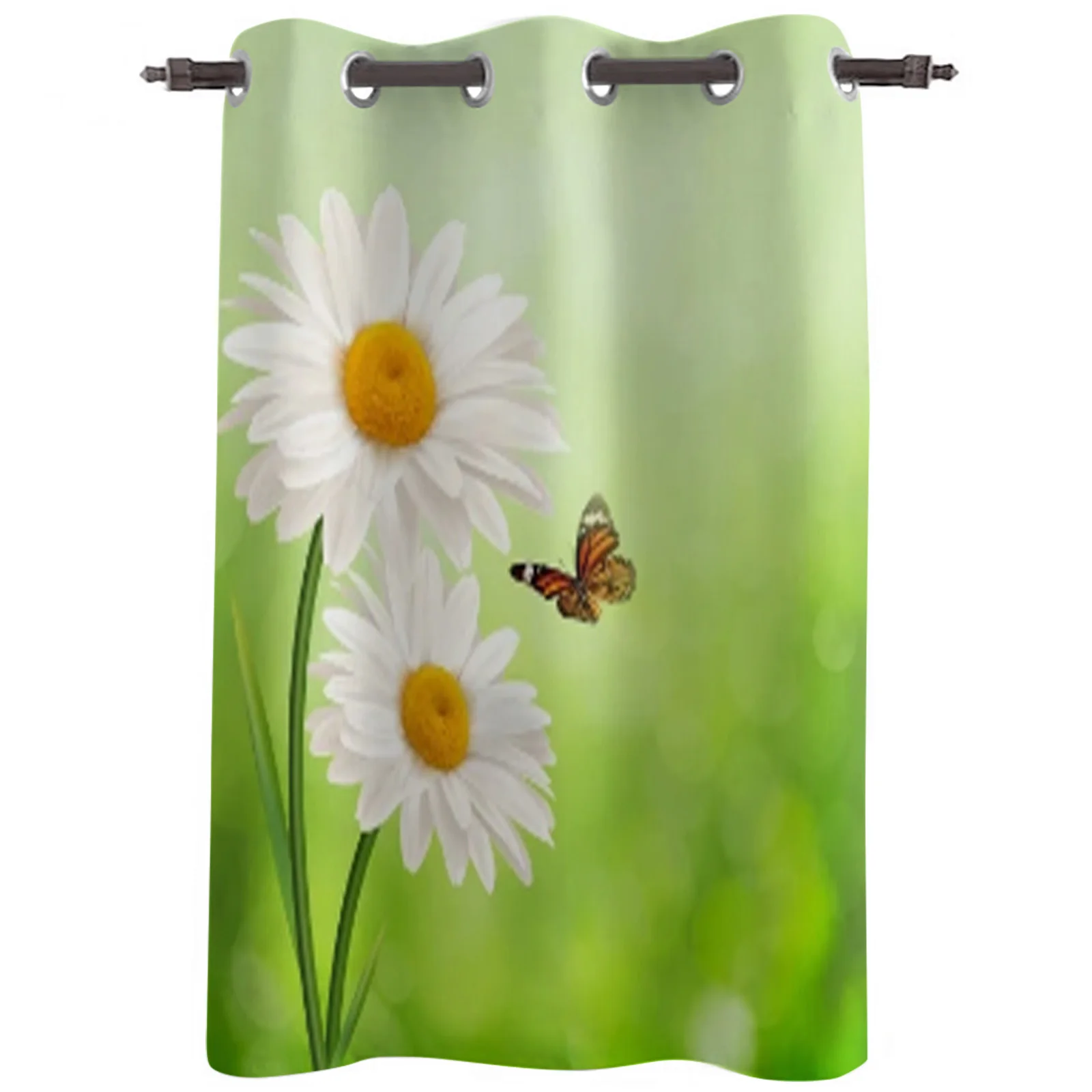 Happy Meadow Daisy Flowers Pure Printing Curtain For Living Room Luxury Bedroom Hotel Curtain Home Decor Window Balcony Drapes