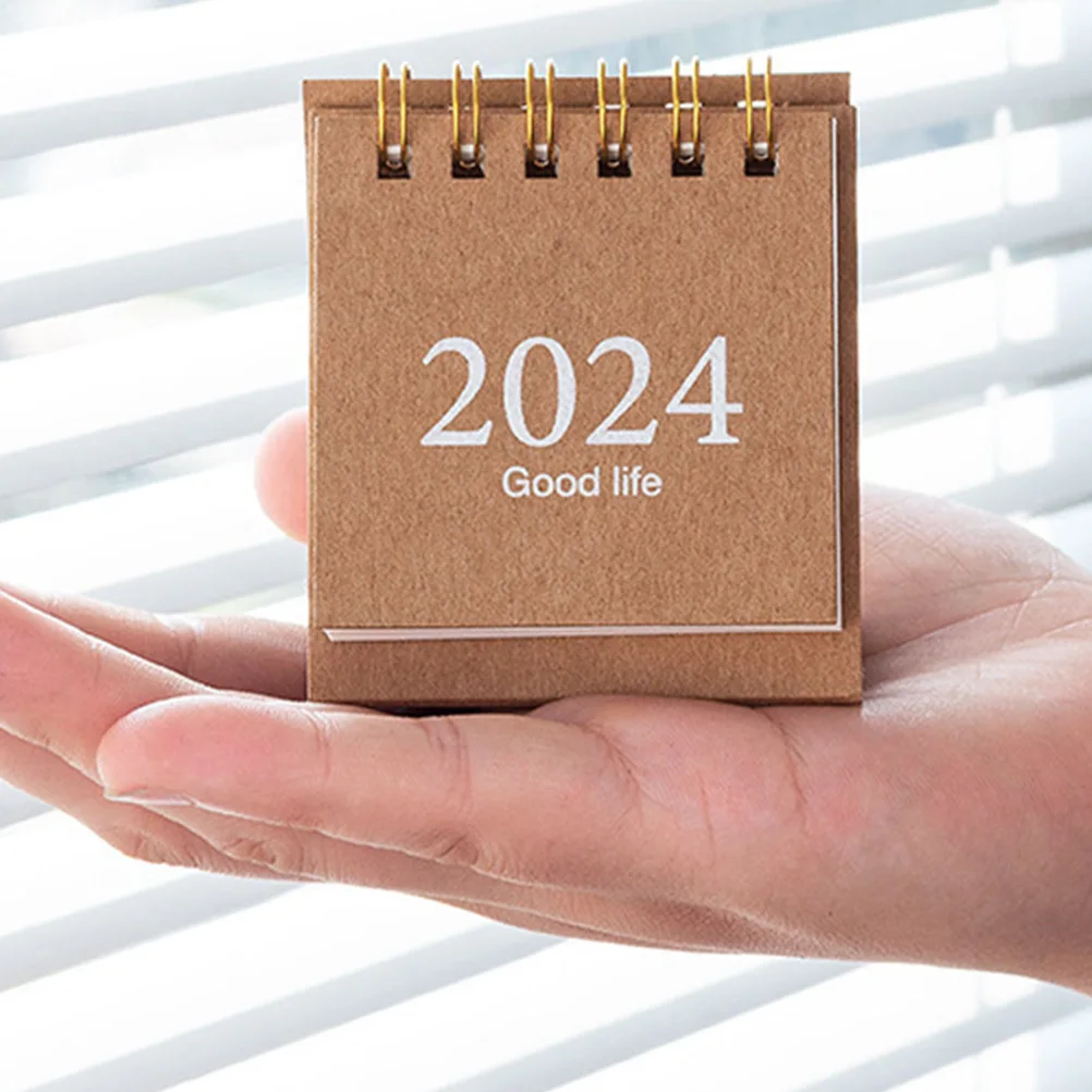 

Декоративный мини-календарь 2024, изысканный настольный планировщик, идея для домашнего офиса, школы, подарка, настольный календарь, домашний декор