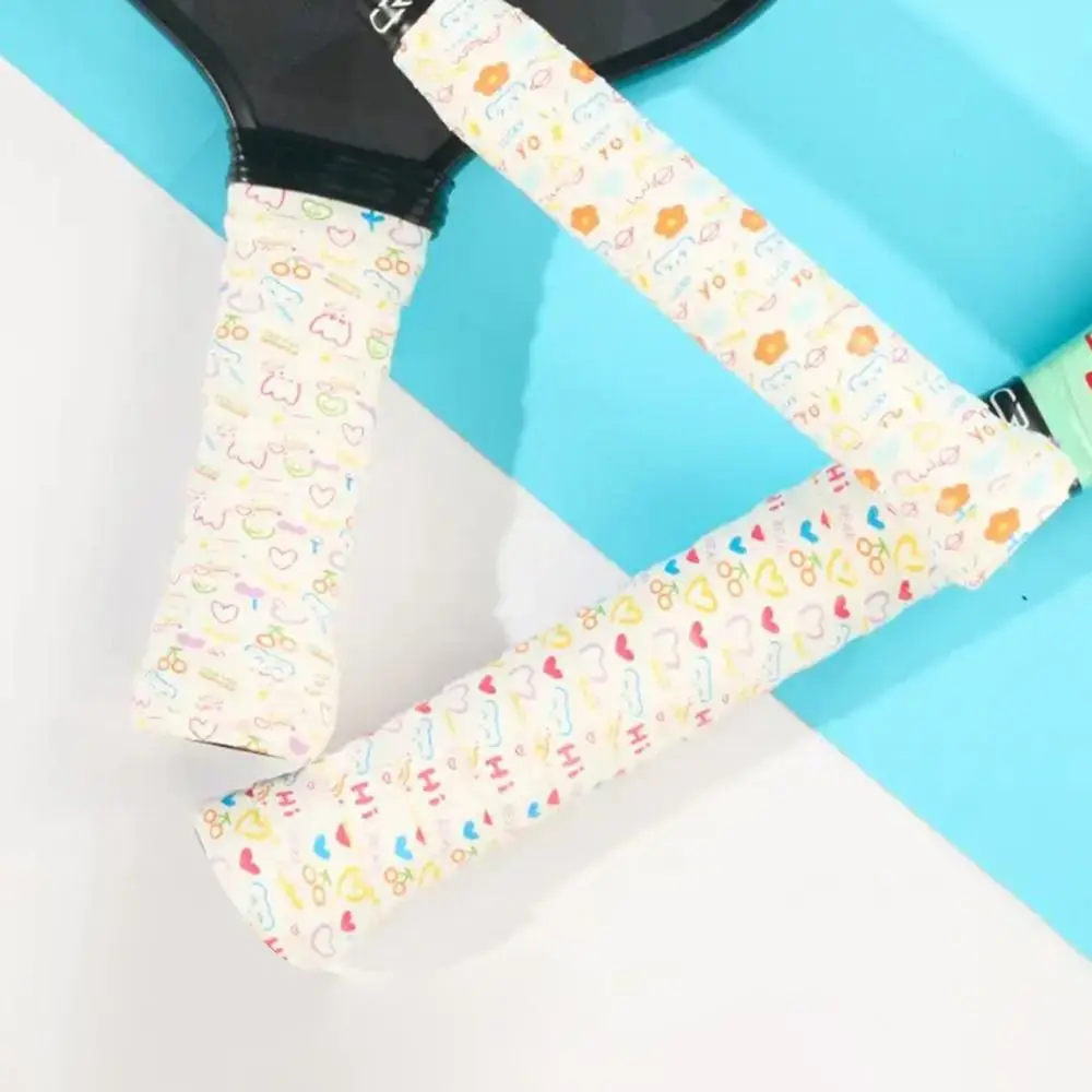1.2M Badminton Handle Wrap Tape Cartoon Anti-slip Tennis Racket Grip Tape PU Sweat-Absorbent Racket Grips Sweat Band