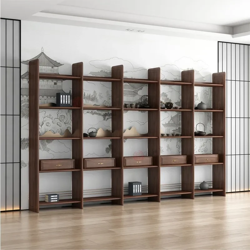 

Bogu Solid Wood New Tea Room Tea Set Storage Bookshelf