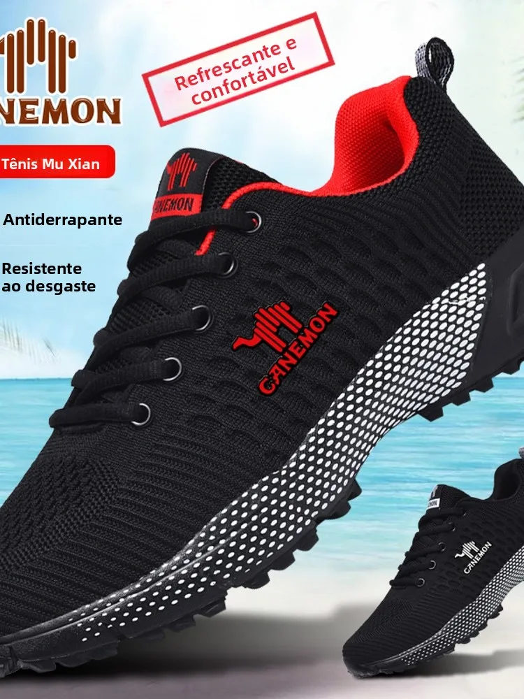 大きいサイズの通気性のあるランニングシューズメンズソフトボトム滑り止めカジュアルシューズ軽量ファッショナブルなスポーツシューズ