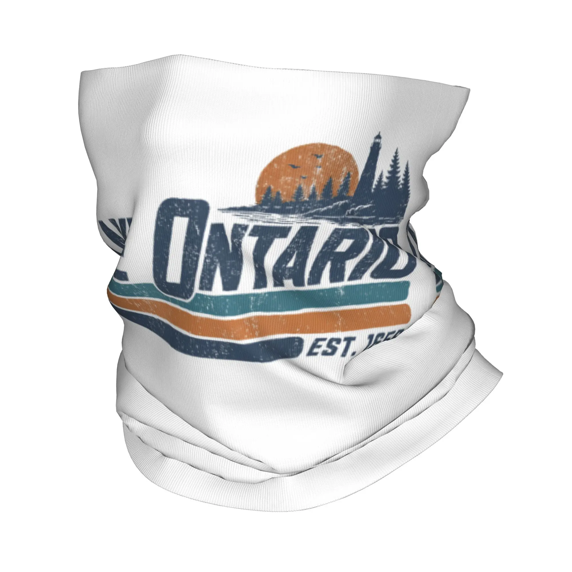 Sunset Lake Ontario EST 1656 Bandana Neck Gaiter Printed Great Lakes Balaclavas Mask Scarf Multifunctional Headwear Unisex Adult