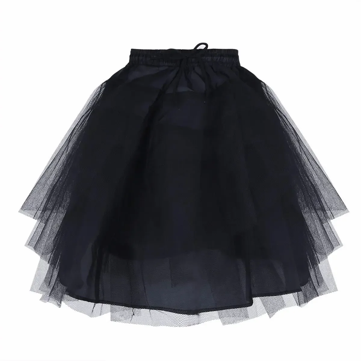 Kids 3 Layers Hoopless Net Petticoat Flower Girl Wedding Crinoline Underskirt Skirt Slips