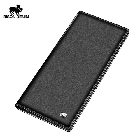 Genuine Leather Long Wallet for Men BISON DENIM