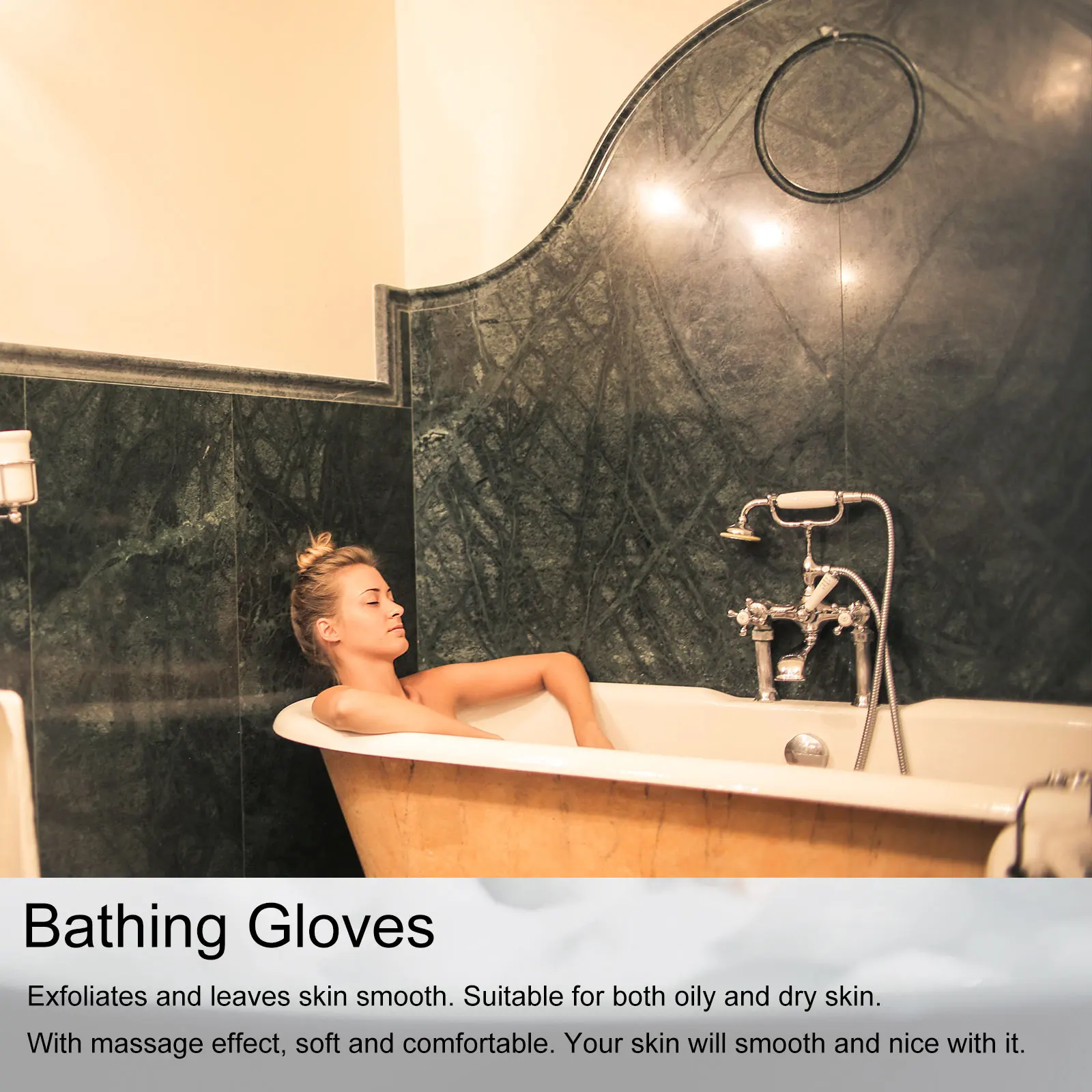 

1Pair Body Wash Exfoliating Gloves Shower Scrub Bath Dead Skin Removal Massage Soft Comfortable Bathing Gloves