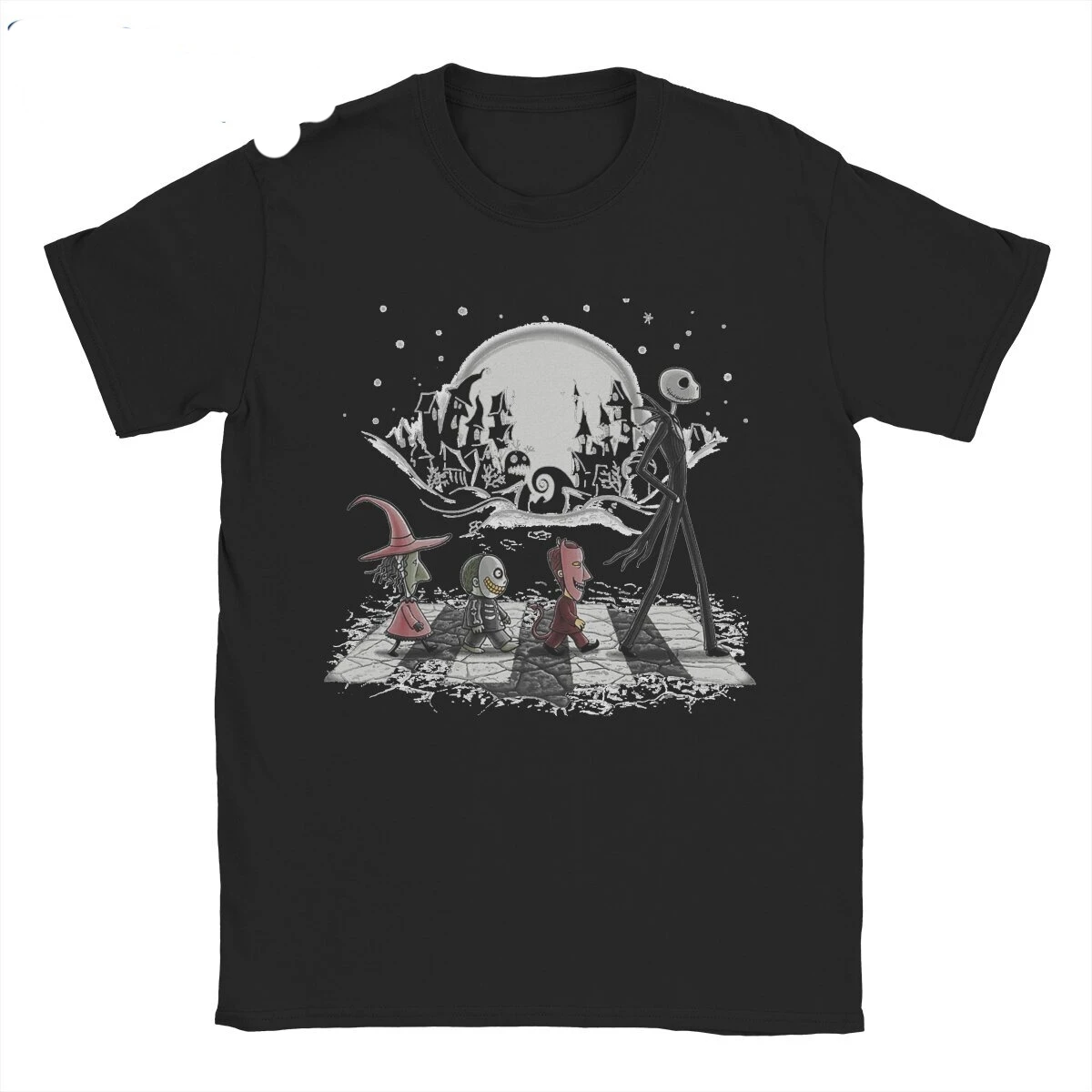 Men  Jack And Sally Nightmare Before Christmas T Shirt Cotton Clothes Vintage Short Sleeve Tee Shirt Original T-Shirt