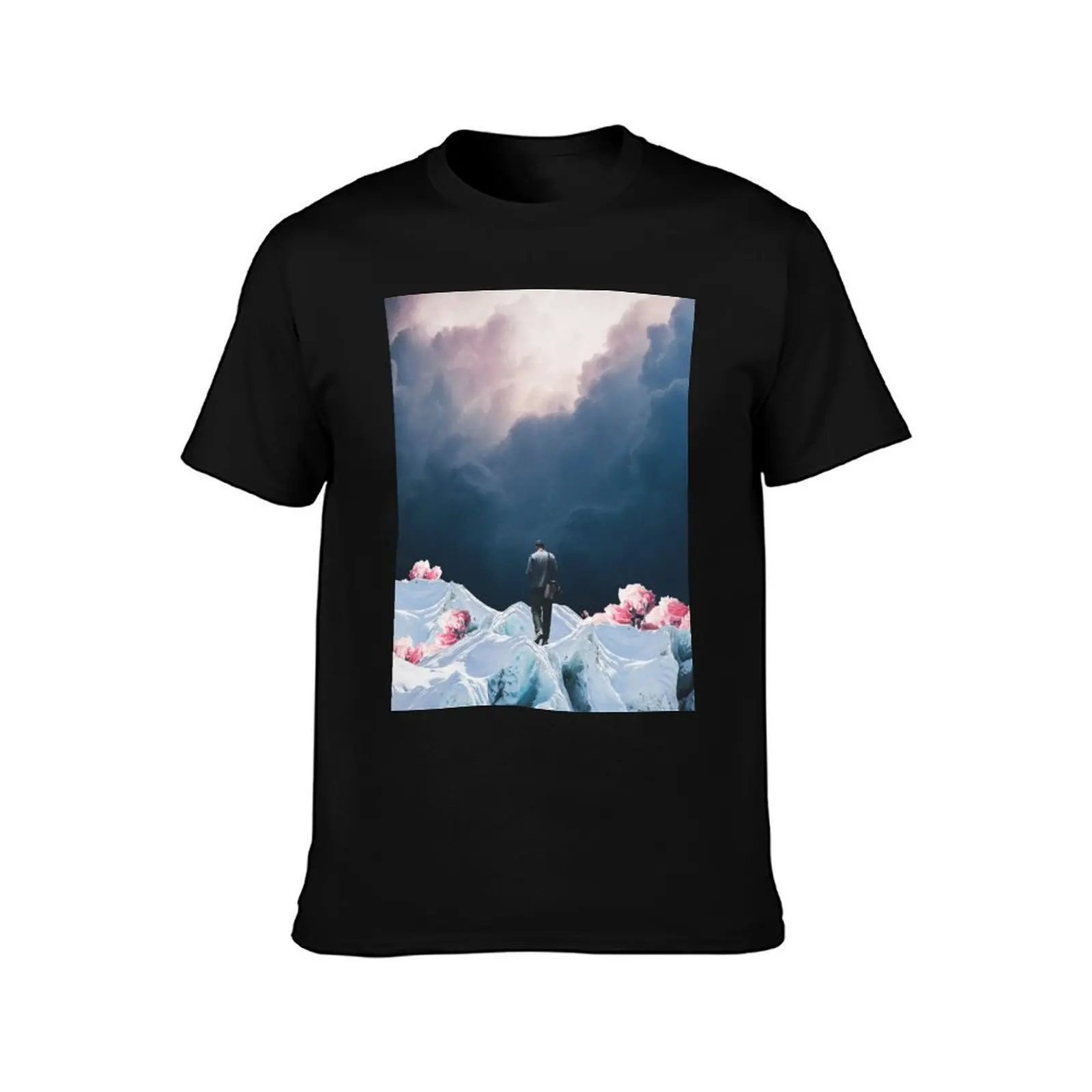 The Path to Solitude is full of Winter Roses T-Shirt Basic Crew Neck Short Sleeve Top T-Shirt