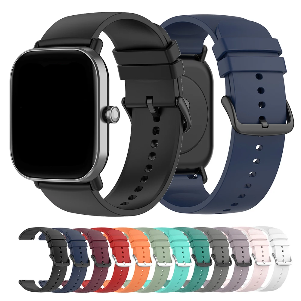 20 مللي متر 22 مللي متر سيليكون حزام ل Huami Amazfit GTS 4/2 Mini GTS 3 GTR 4 3 2 استبدال حزام (استيك) ساعة ل Amazfit Bip/Amazfit نشط