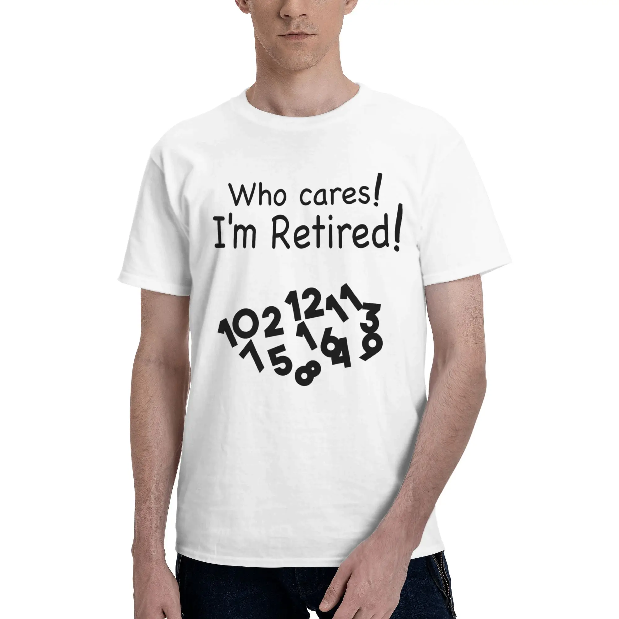 Who Cares I'm Retired Not Pilling Reversible T-shirt High-End Minimalism Men's T-shirts