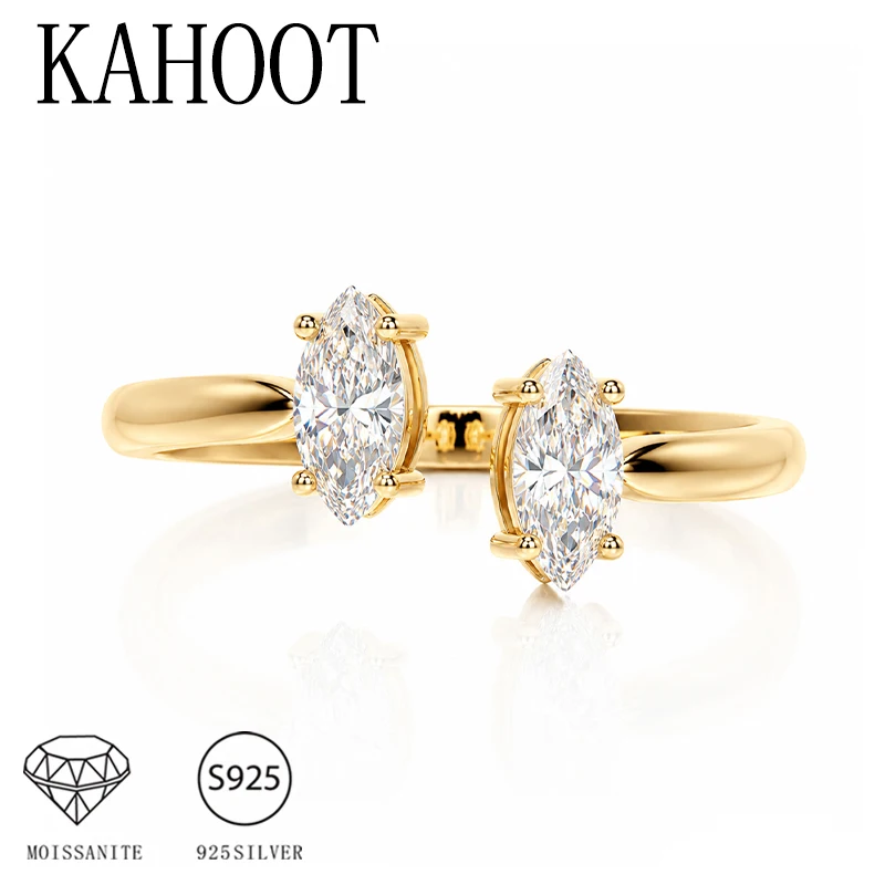 A 1-Carat 925 Sterling Silver Ring with an Adjustable Opening and A Moissanite, Unisex