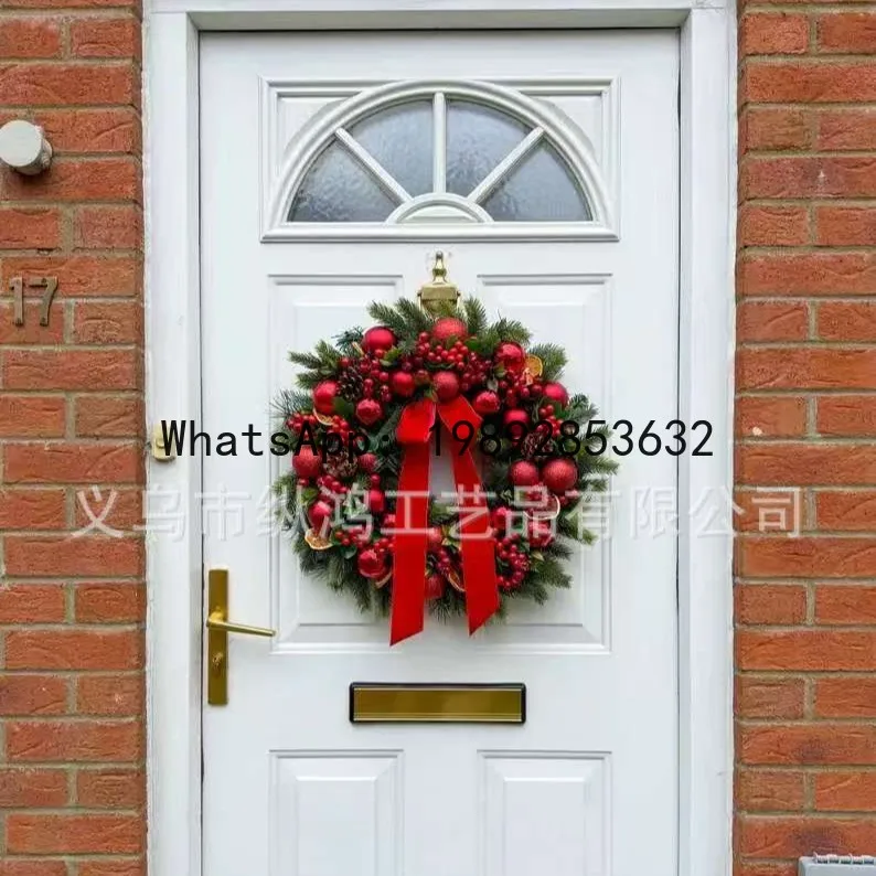 

ZZ Christmas Wreath Christmas Ornaments Creative Pendant Door Decoration Glow Christmas Circle Decoration