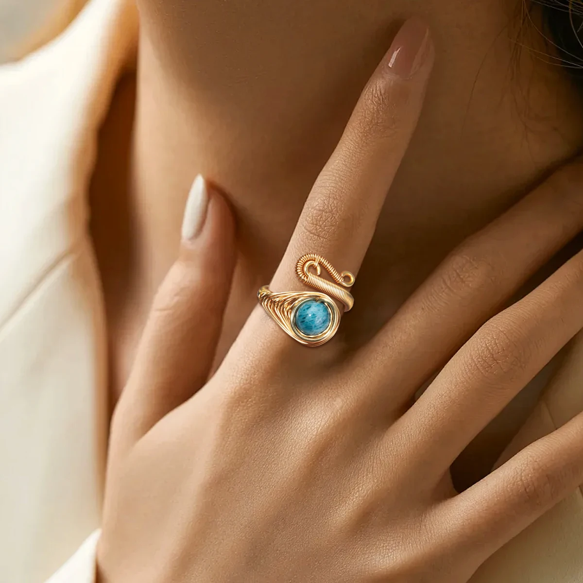 

Natural Gemstone Birthstone Collection Women's Fashion Rings Handmade Freshwater Pearl Rings Best Party Jewelry Gifts