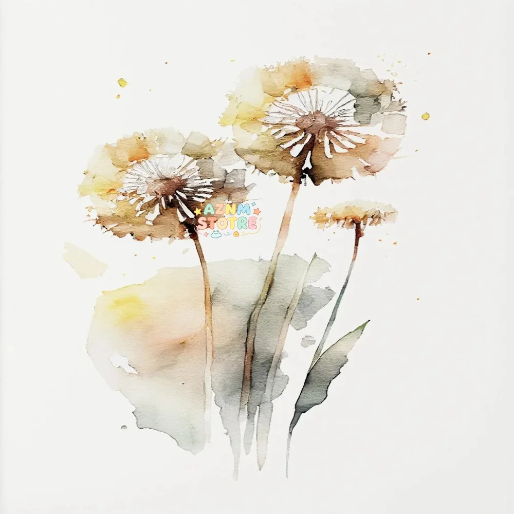White Lotus Poppies Hydrangea Watercolor Flowers Poster Canvas Painting Nature Plants Wall Art Picture Office Home Decor