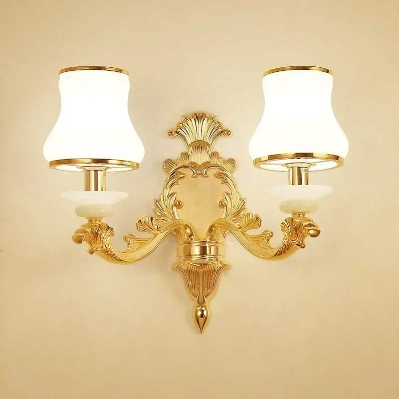 Single and double head European  hotel aisle luxury  home bedside wall lamp