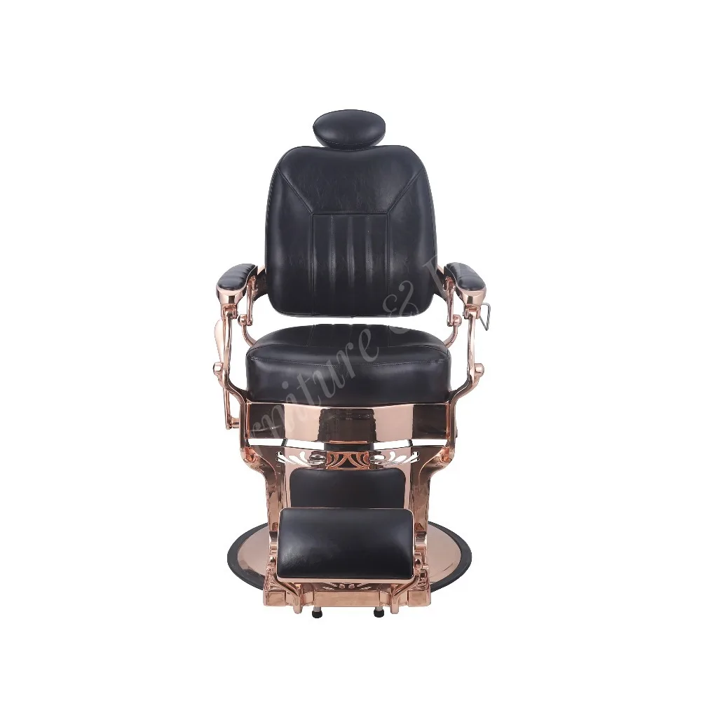 High Quality Contemporary Luxury Heavy Duty PU Leather Modern Salon Barber Chair with Headrest Chrome Round Base for Barber Shop