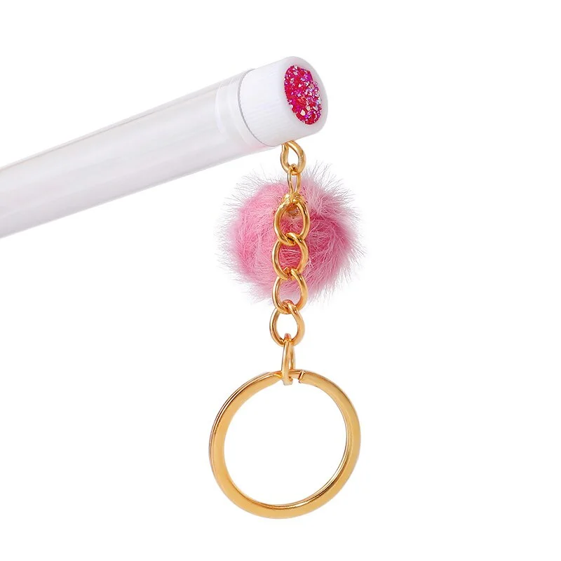 20/10/5Pcs Eyelash Brush Tube With Gold Keychain & Fluffy Fur Pom Pom Ball Lash Extension Makeup Brush Eyebrow Comb Beauty Tools