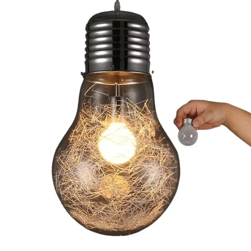 

Dasmani Clear Glass Mega Bulb Pendant Lamp Gold Silver Filament Suspension Dining Room Kitchen Hanging Ceiling Chandelier