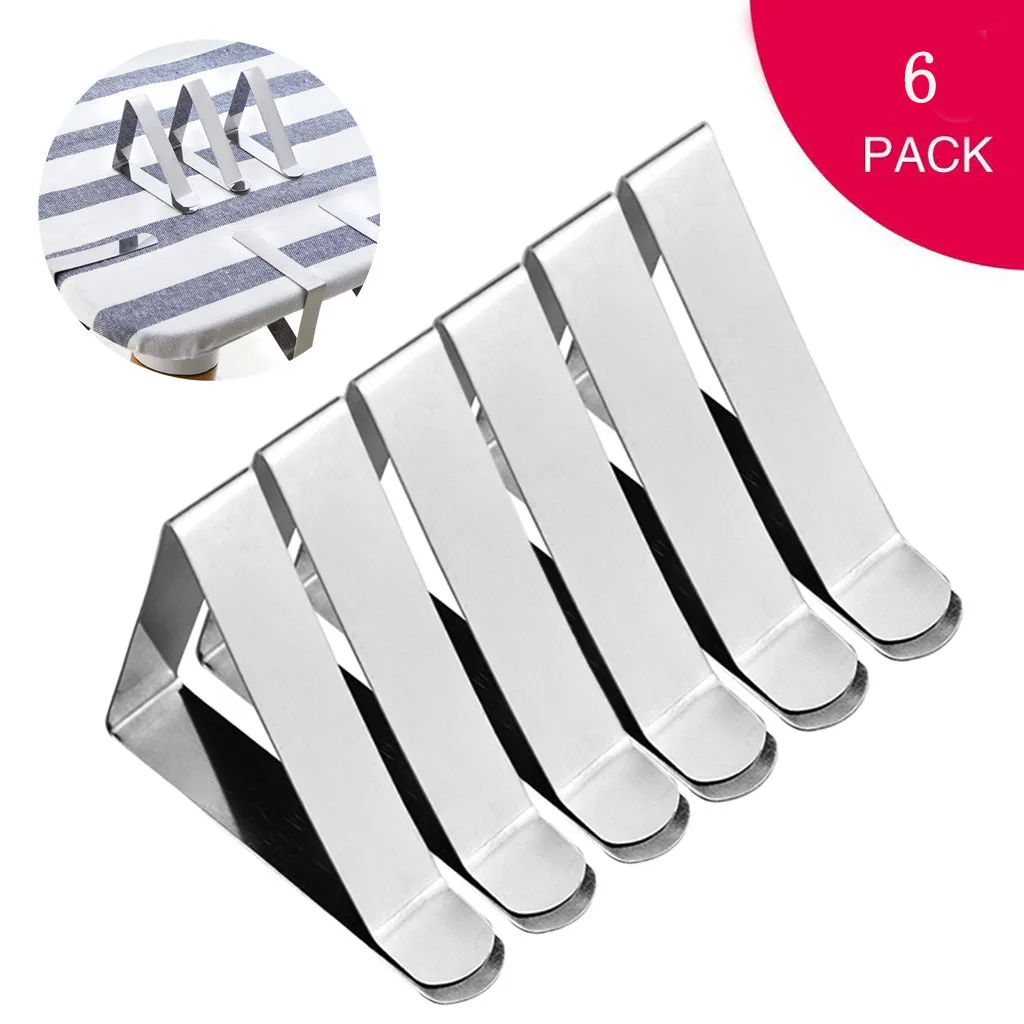 

Stainless Steel Table Cloth Clamps, Non-Slip, Securing Holder, Wedding, Camping Promenade, Cover Clip, 6, 12, 18Pcs Set