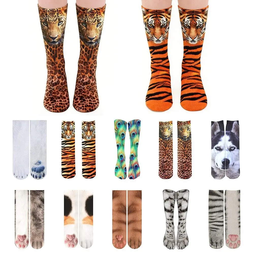

Funny Cotton 3D Print Animal Paw Socks Thicken Breathable Cat Paw Socks Footprint Pattern Novelty Stocking Unisex