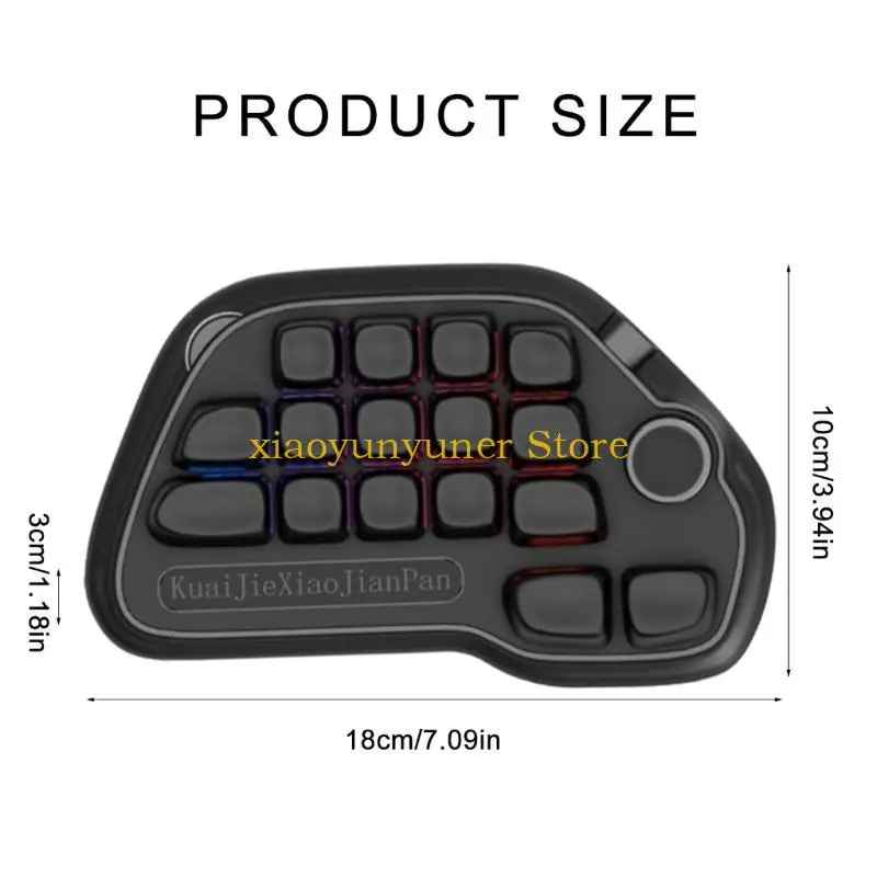 17 Key Mini KeyPad Support Color Readlight e Wireless Hot Swappable per il gioco P9JB