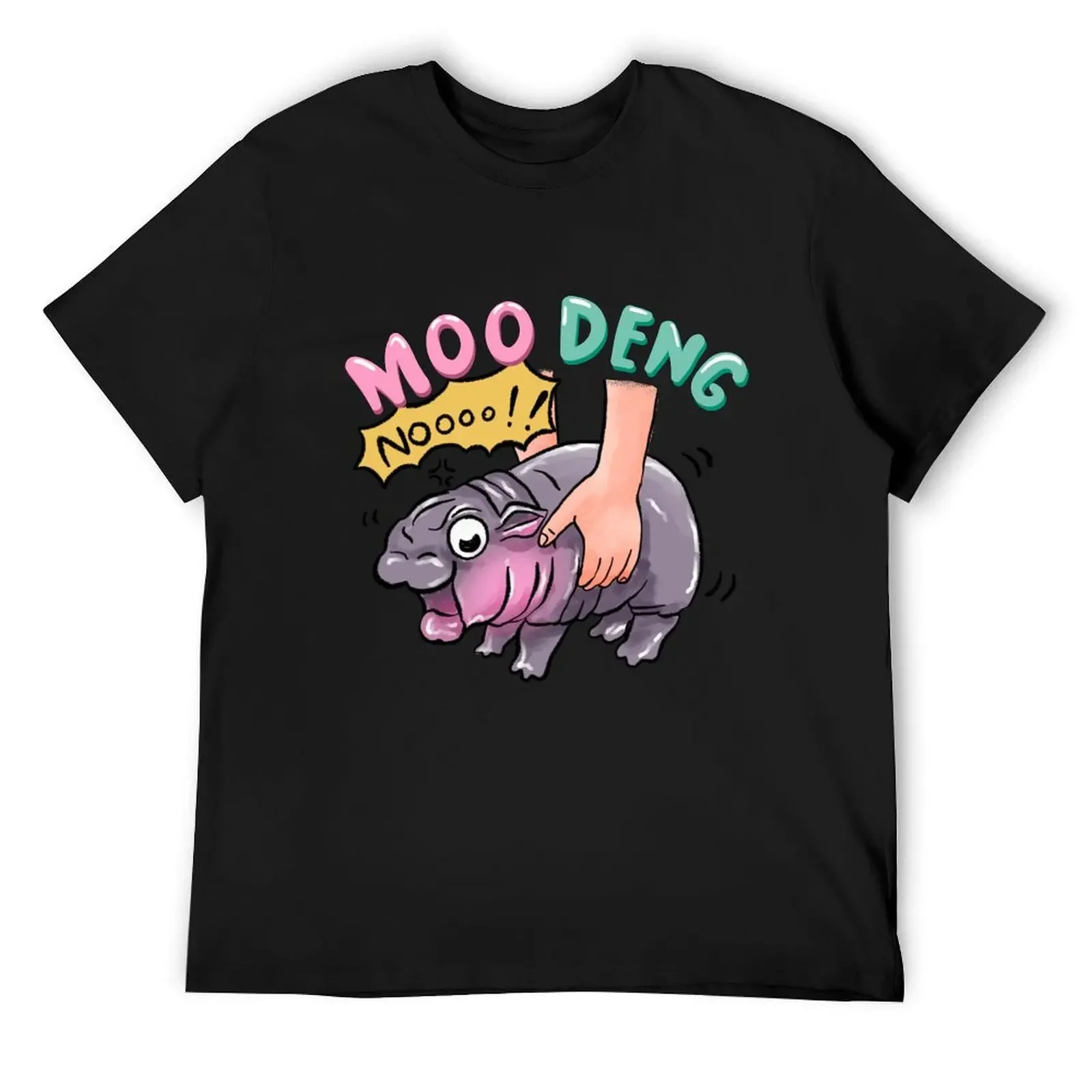 Cute Baby Pygmy Hippo MooDeng Bouncy Pig T-Shirt vintage t shirts anime stuff shirts men graphic