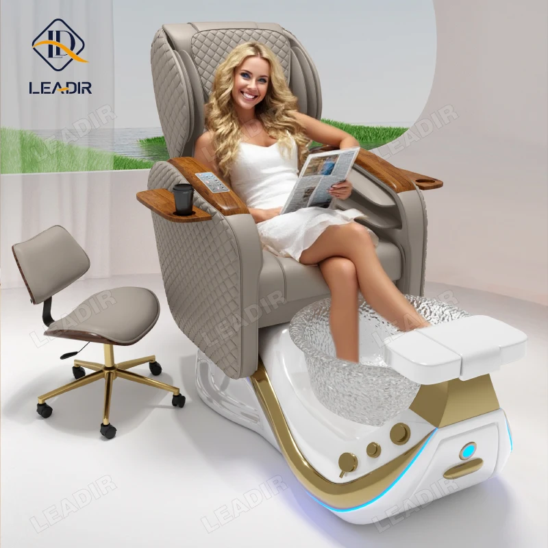 New Nail Salon Furniture Luxury Modern Pedicure Chairs White Platform Doshower Massaging Manicure Pedicure Chair Foot Spa