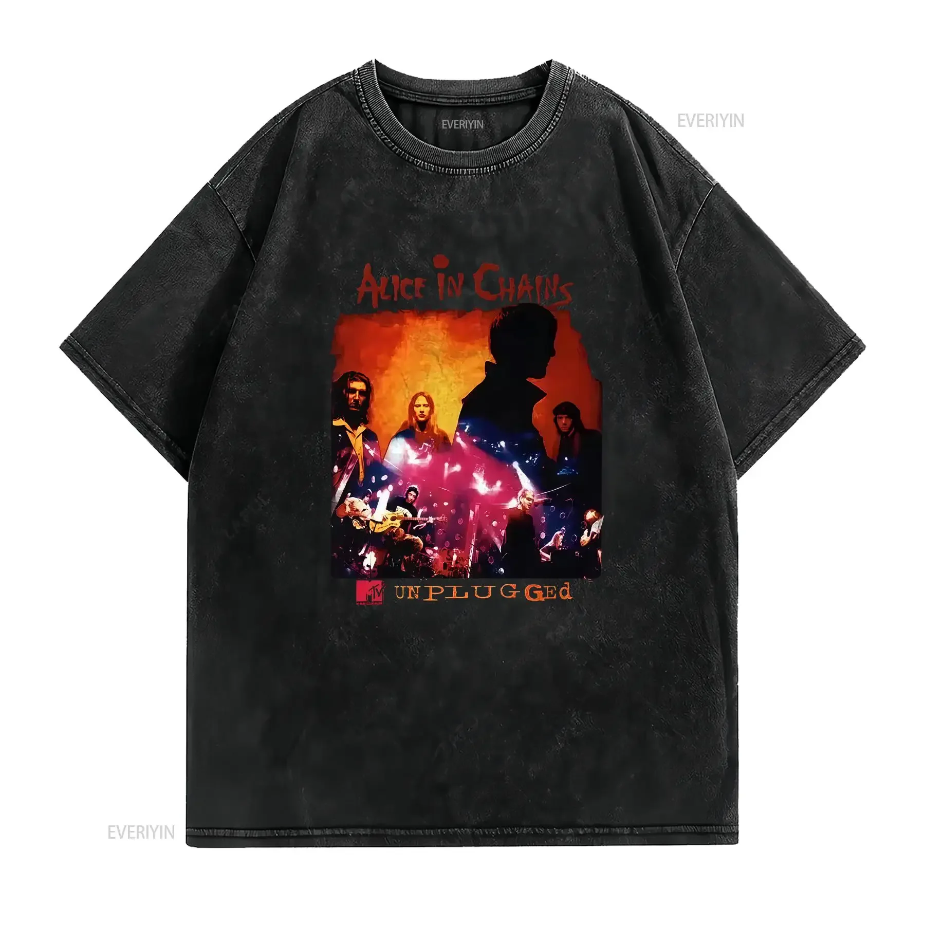 ALICE IN CHAINS T Shirt MTV Unplugged Black Size S 5XL vintage Washed graphic Stretched Breathable Stylish Versatile vintage