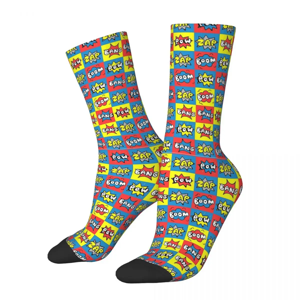 Comic Pow Boom Bang Zap Pattern Gift Comic Book Lover Unisex Winter Socks Windproof Happy Socks street style Crazy Sock