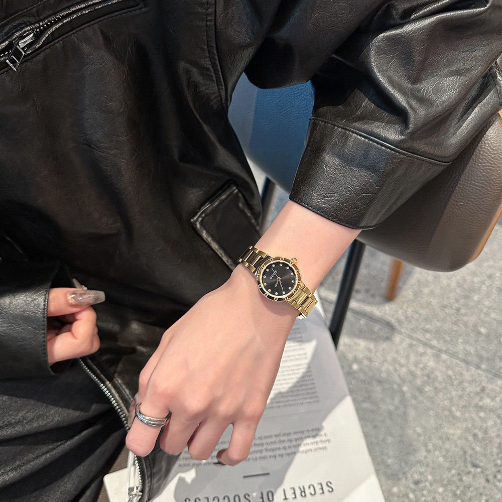 Zegarek damski stalowy pasek luksusowy retro zegarek damski modny 2025 nowy prosty elegancki akcesoria do zegarków